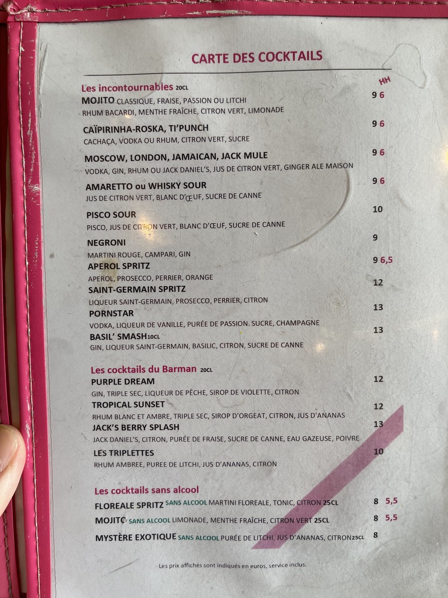 LES TRIPLETTES DE BELLEVILLE menu 2