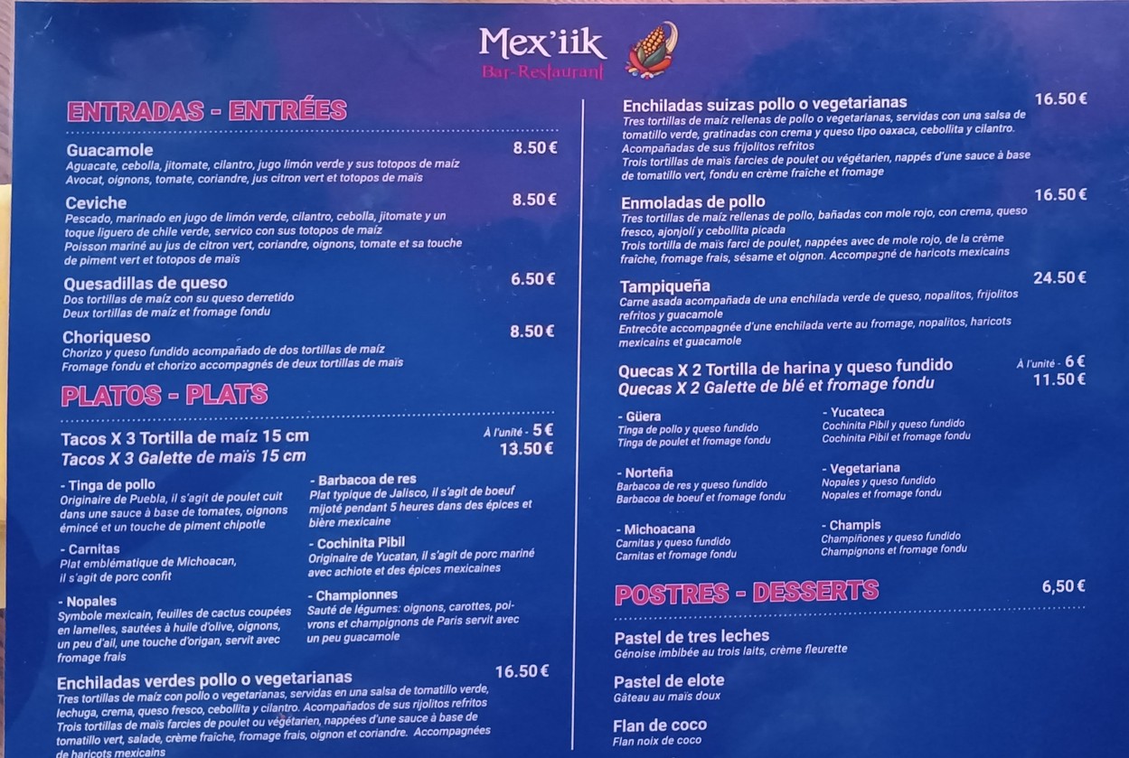 Mex'iik menu 1