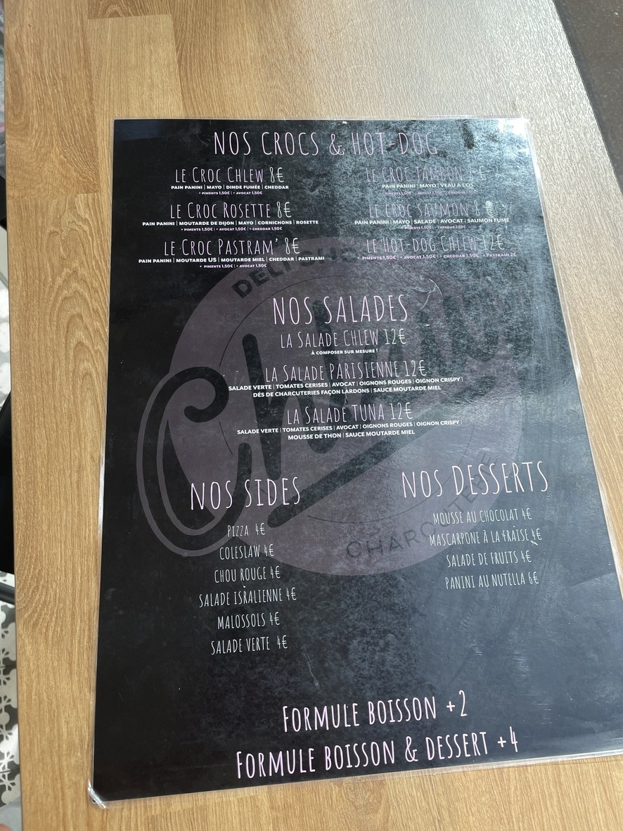 Chlew menu 2