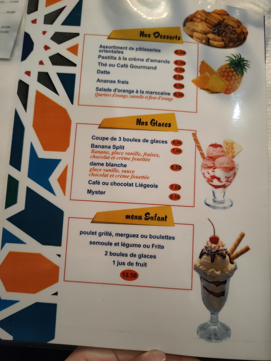 Le Palais d'Ali Baba menu 2