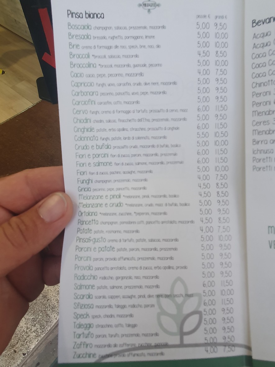 Pinsa & Gusto menu 1
