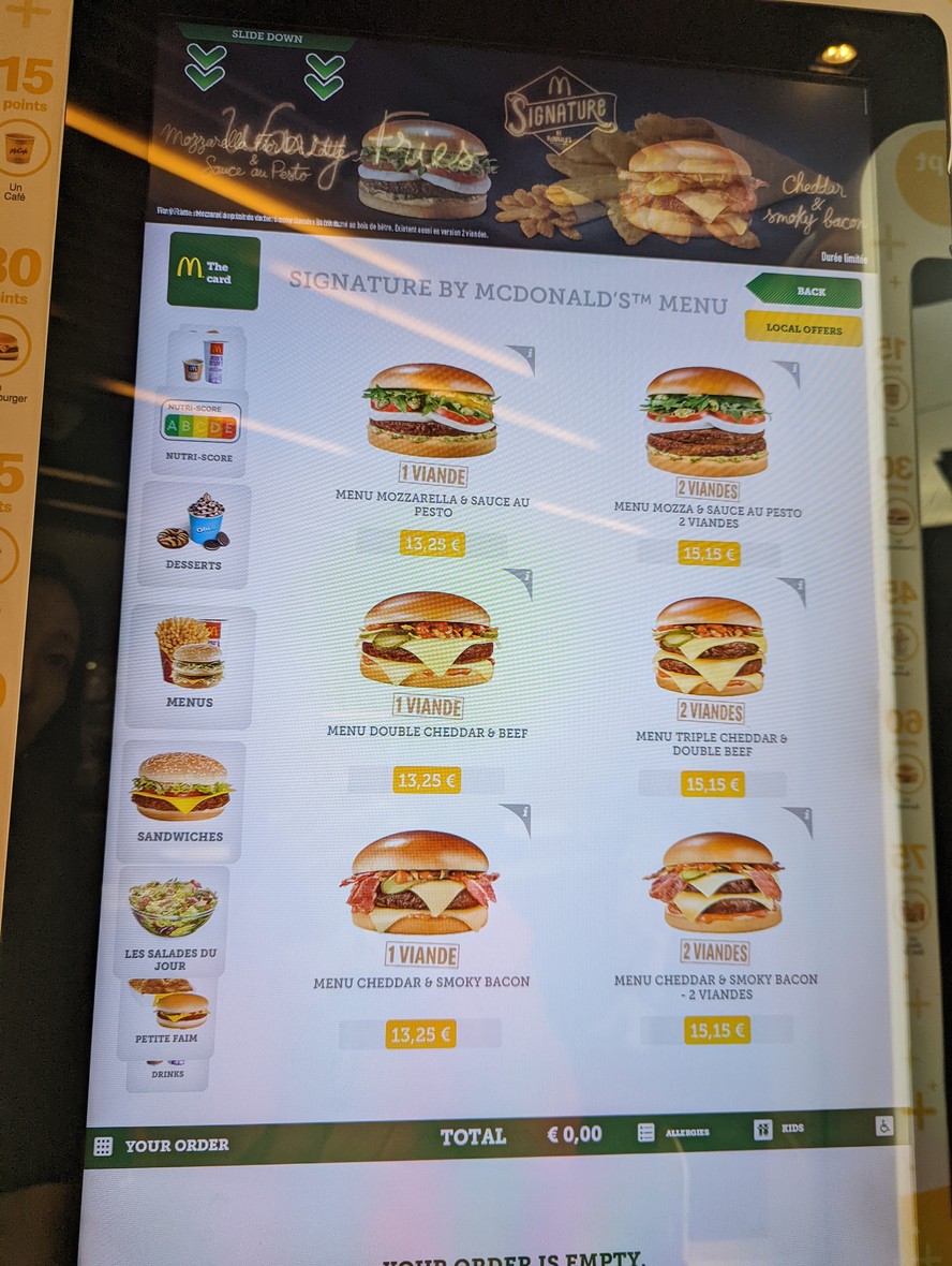 McDonald's menu 1