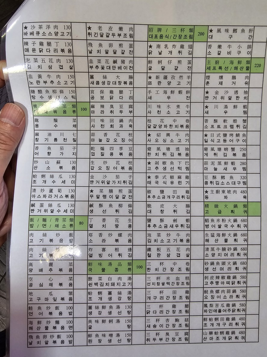 Xiān Dìng Wèi Shēng Měng Huó Hǎi Xiān menu 3
