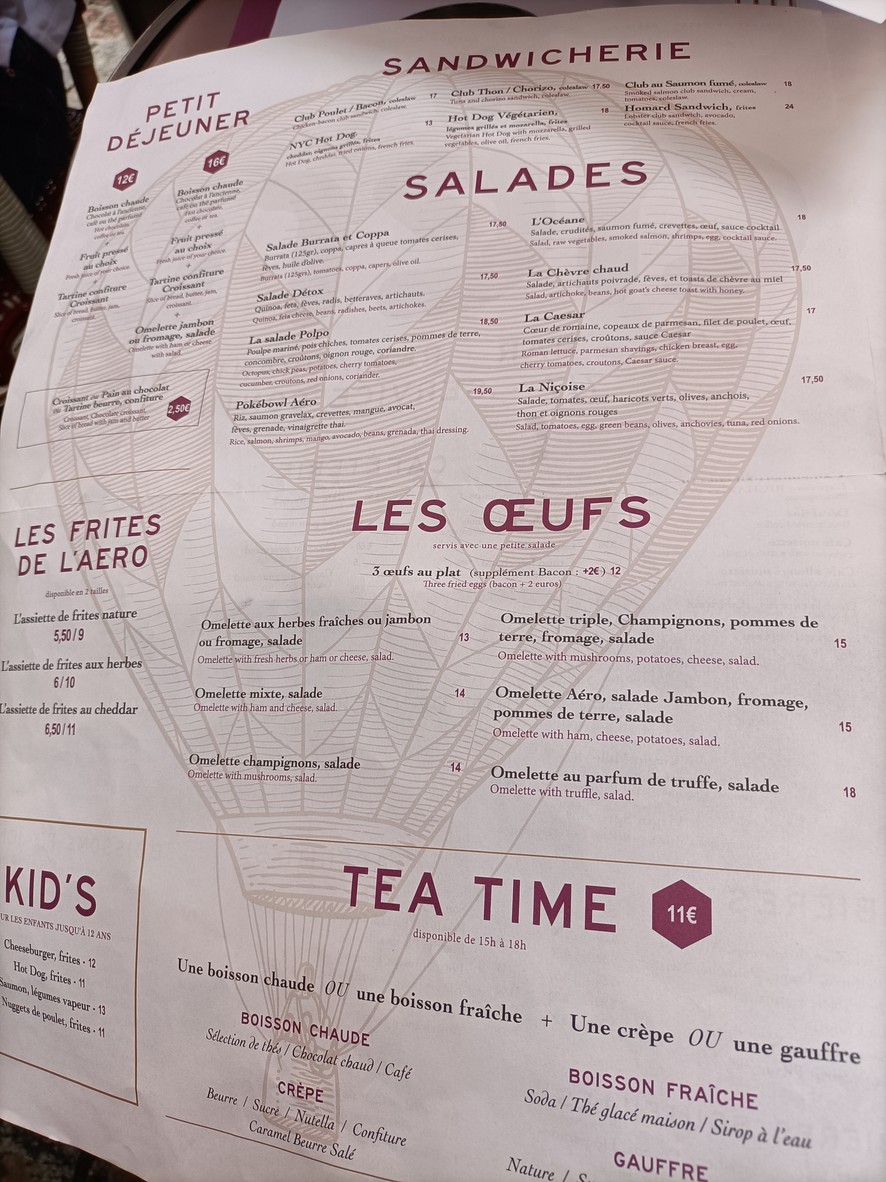 Restaurante Aéro Paris-Passy menu 2