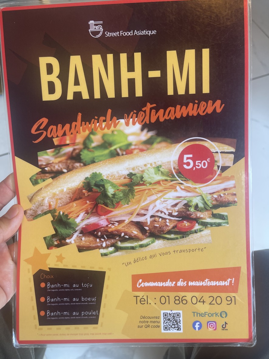 Street Food Asiatique Paris menu 1