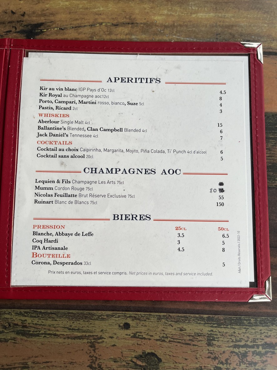 Les Arts menu 3