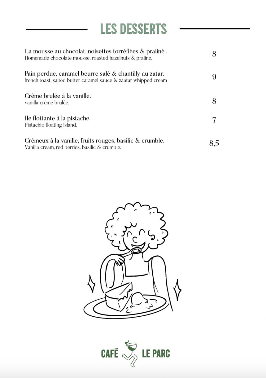 Café Le Parc menu 3