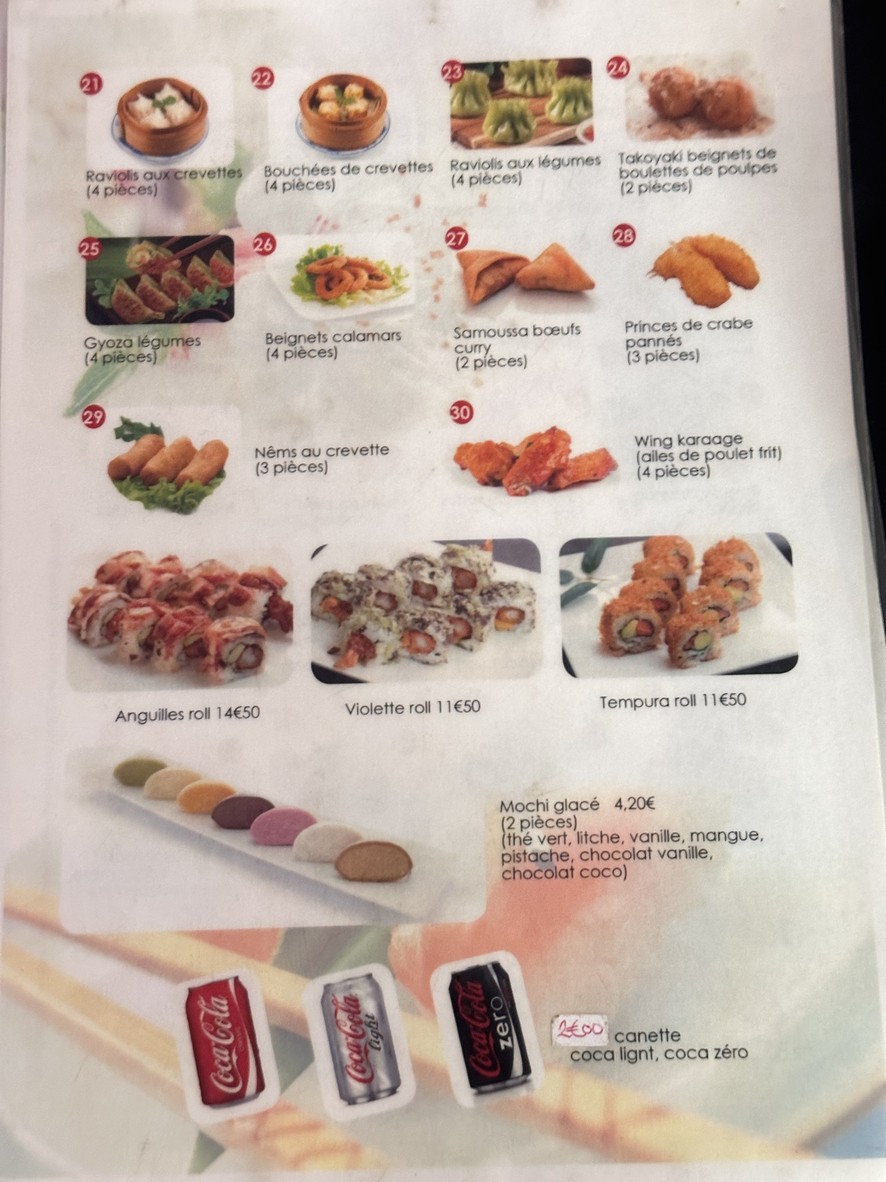 Sushi Nara menu 2