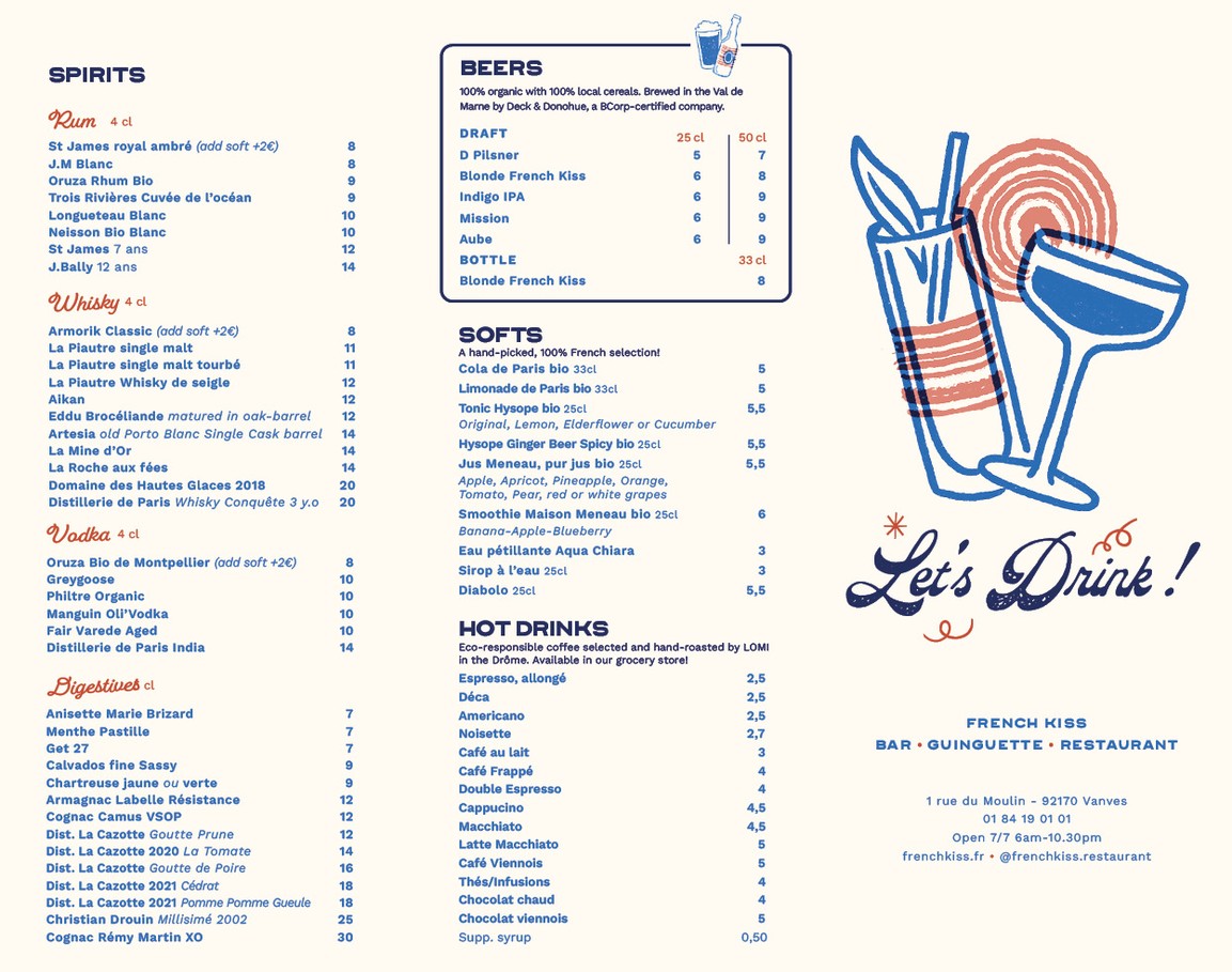 French Kiss Paris Restaurant Porte de Versailles menu 3