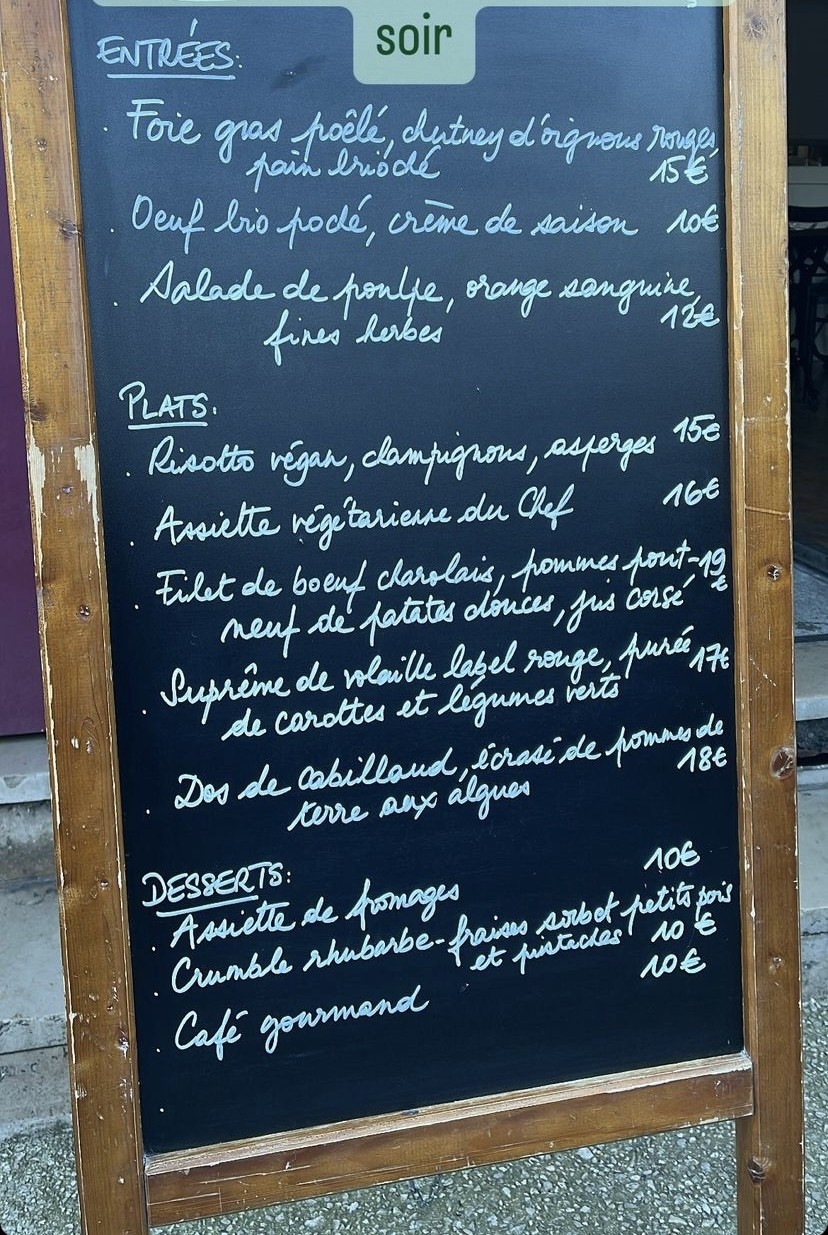Kima Bagnolet menu 2