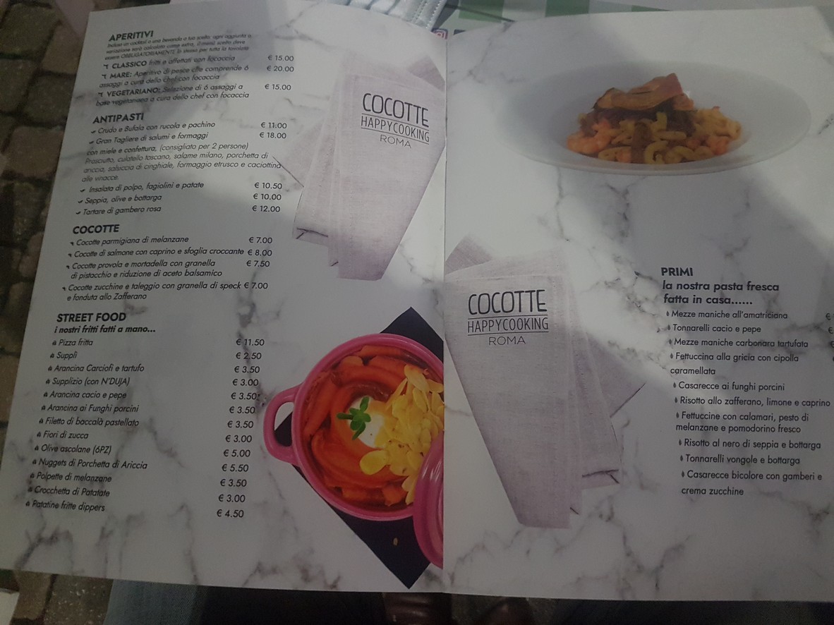 Cocotte Happy Cooking menu 1