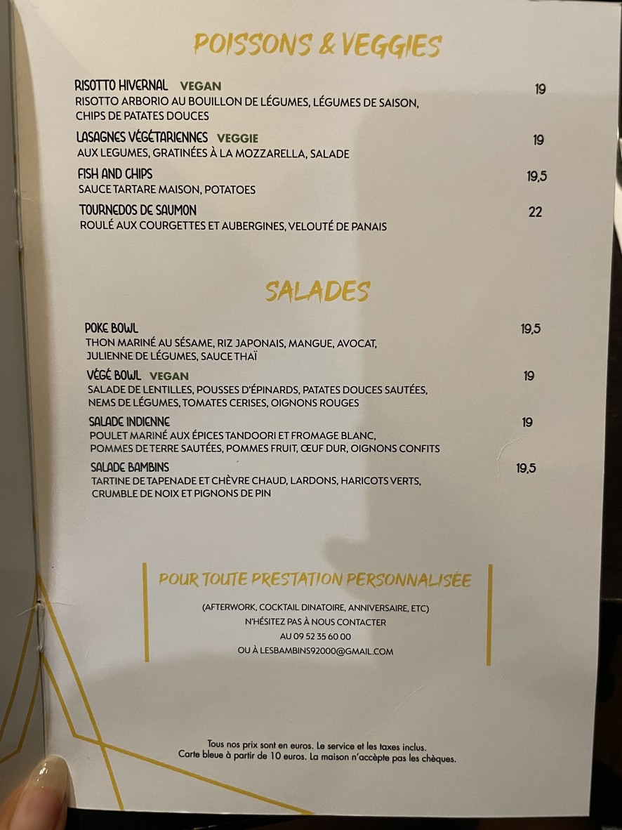 café les Bambins menu 2