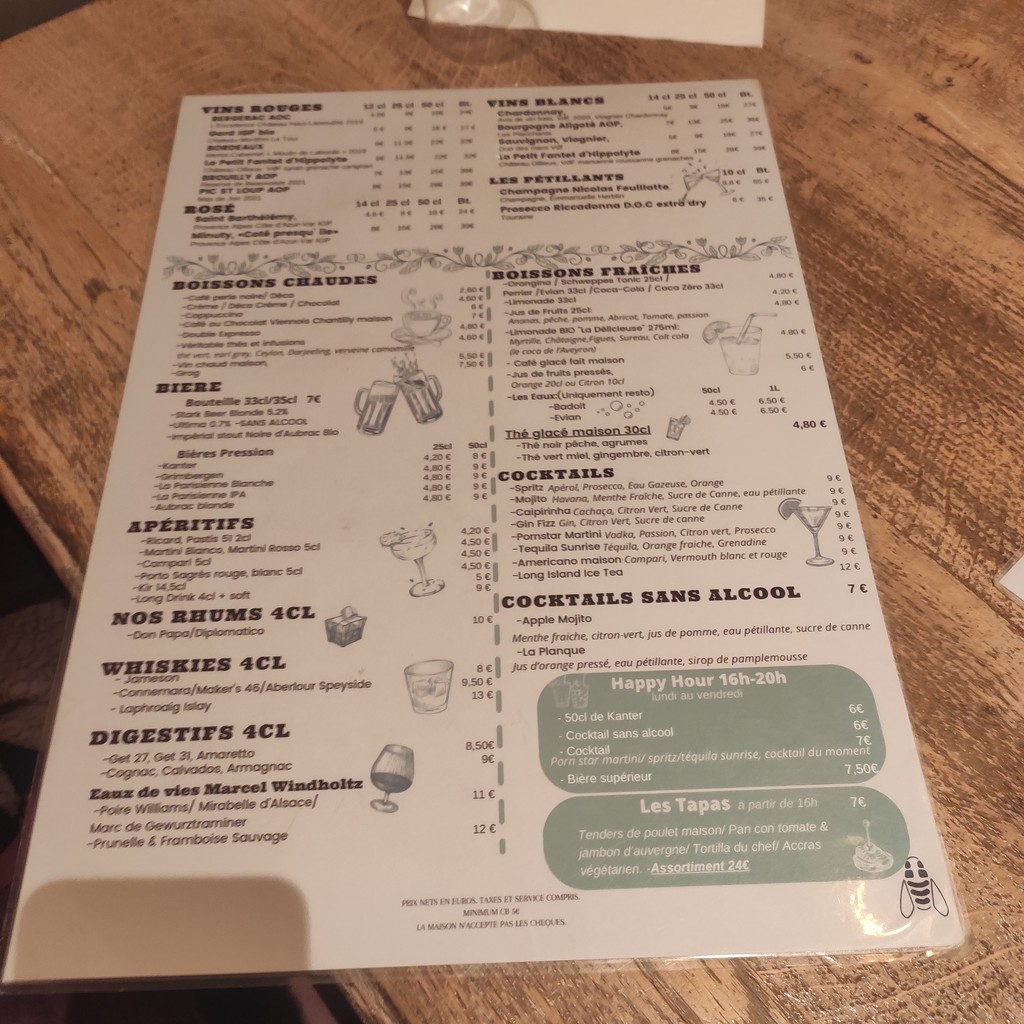 Cantine La Planque menu 2