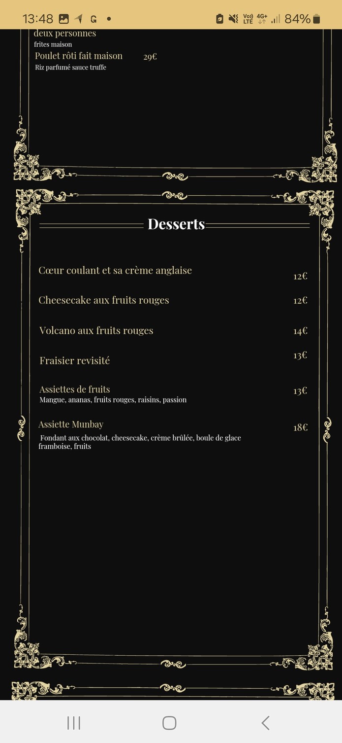 Mun Bay Restaurant Paris menu 3