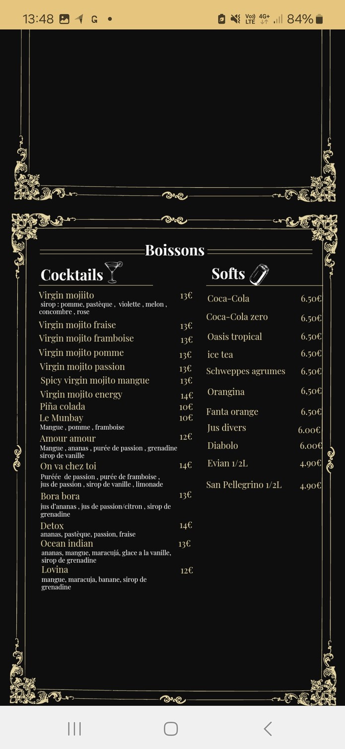 Mun Bay Restaurant Paris menu 4