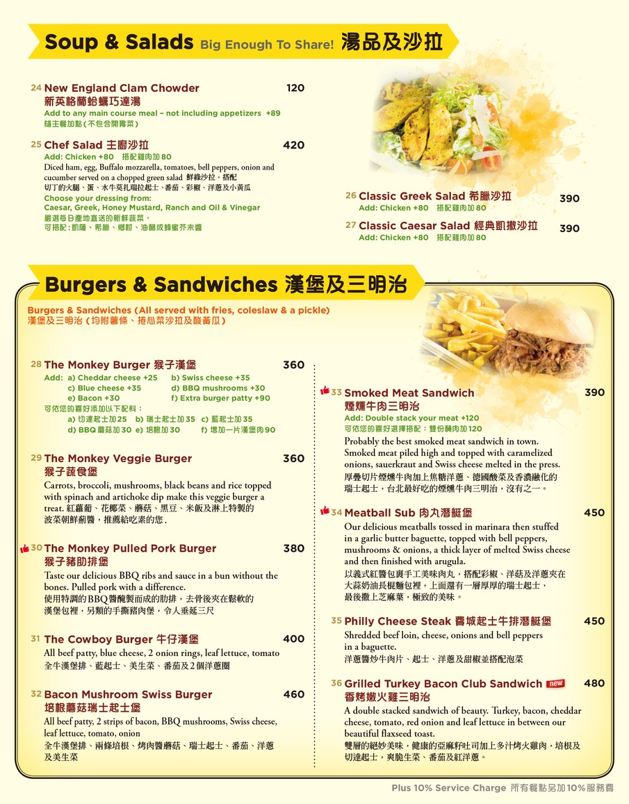 The Brass Monkey Tóng Hóuzi Fùxīng Diàn menu 2