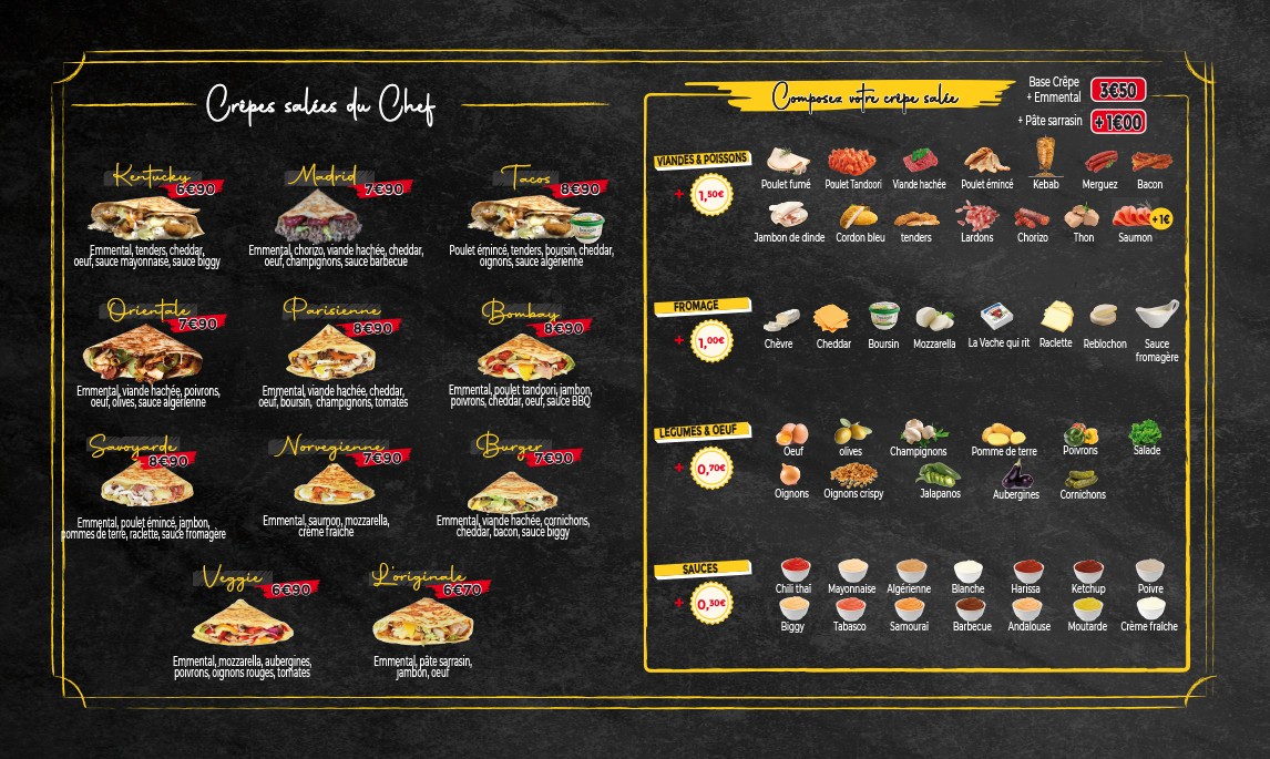 Crêpe Station menu 2