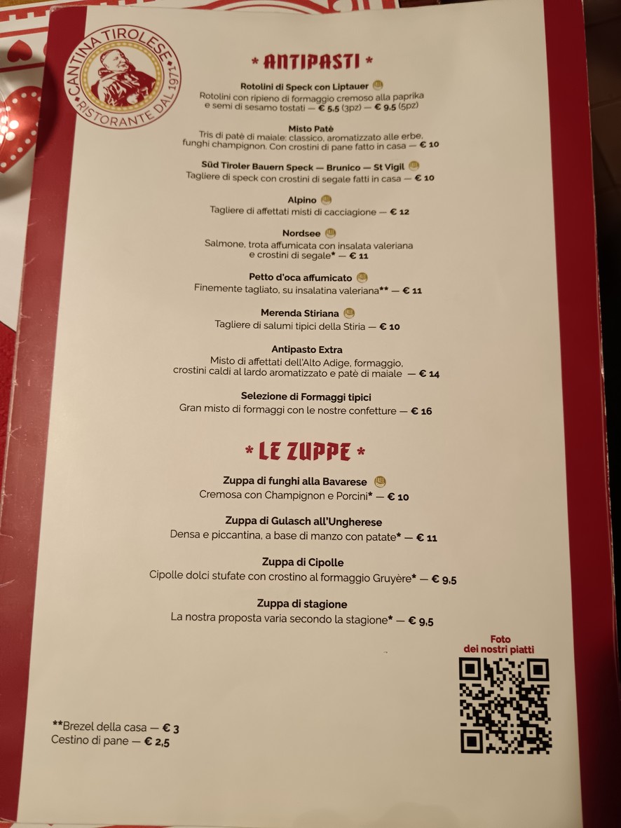 Cantina Tirolese menu 1