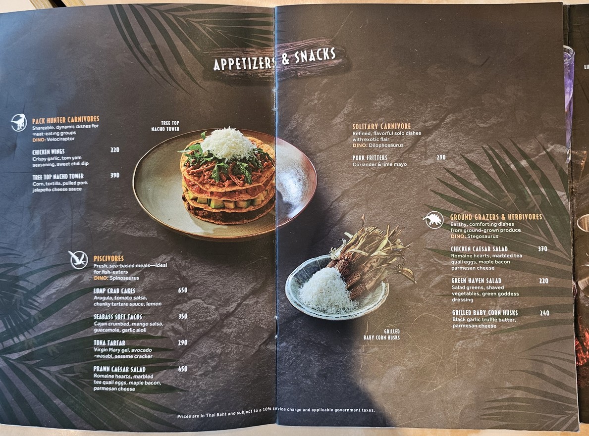 Fossil and Flame menu 1