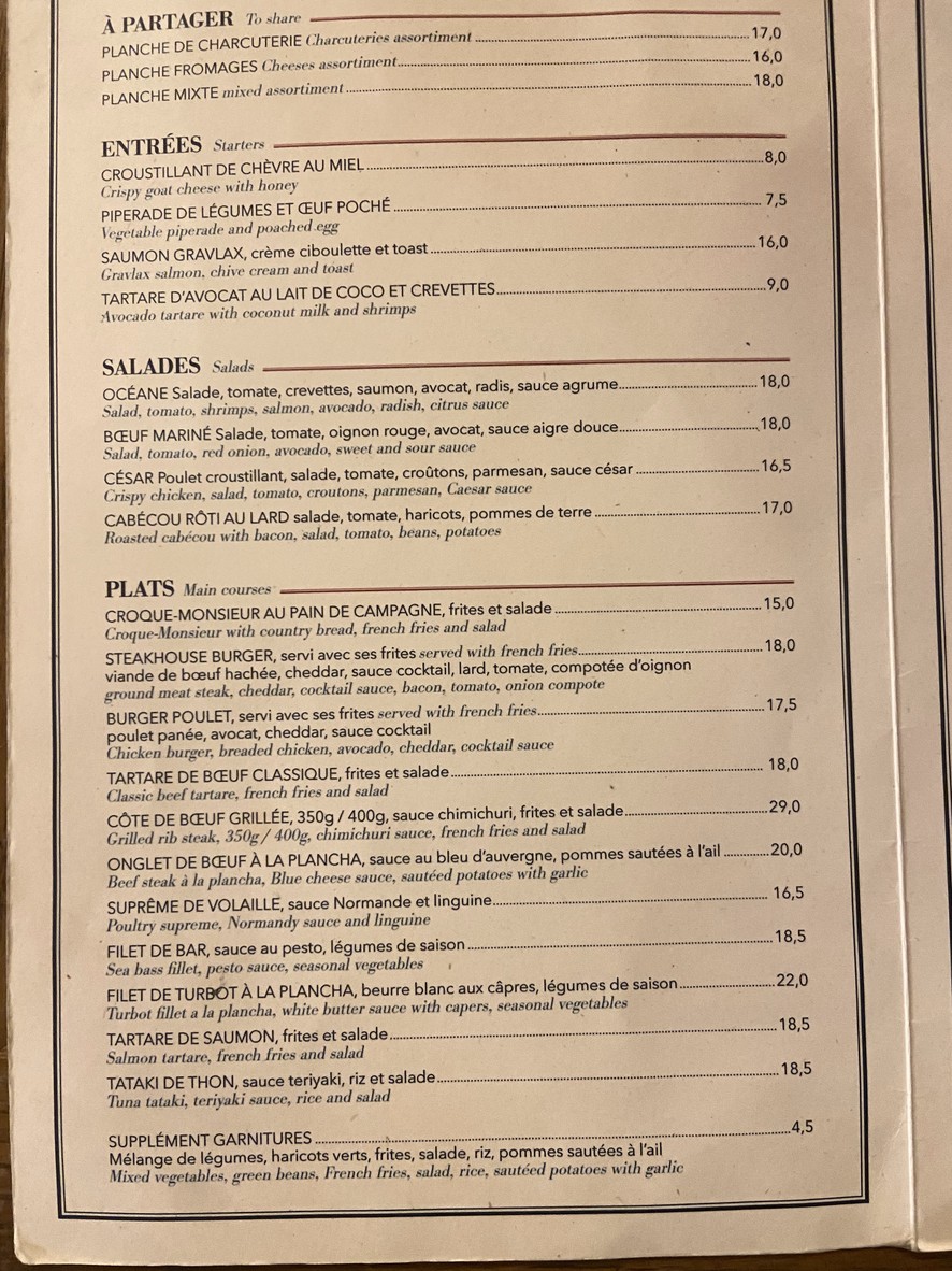 Wallace Restaurant menu 2