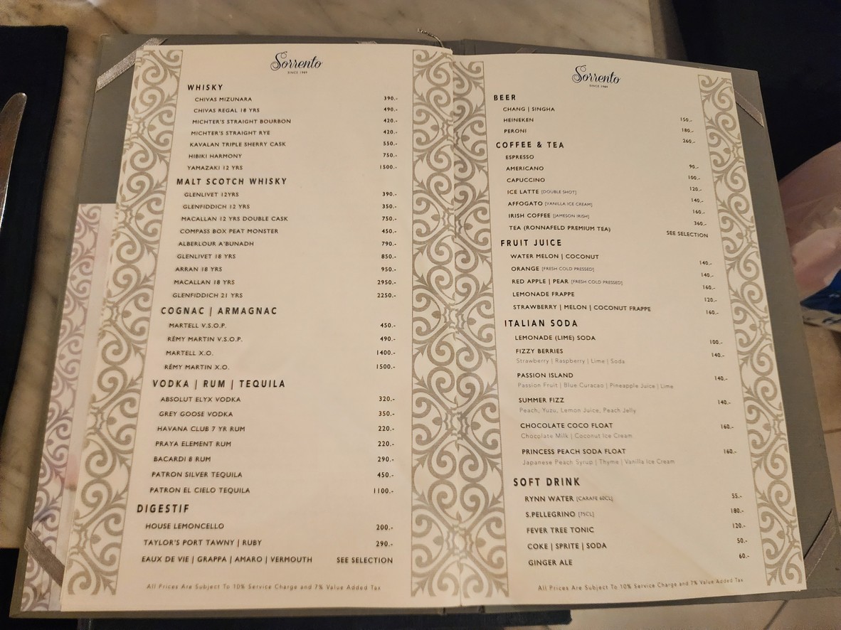 Sorrento menu 6