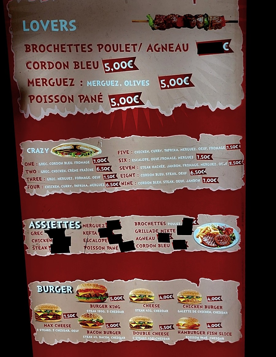 La Sandwicherie Du Parc menu 2