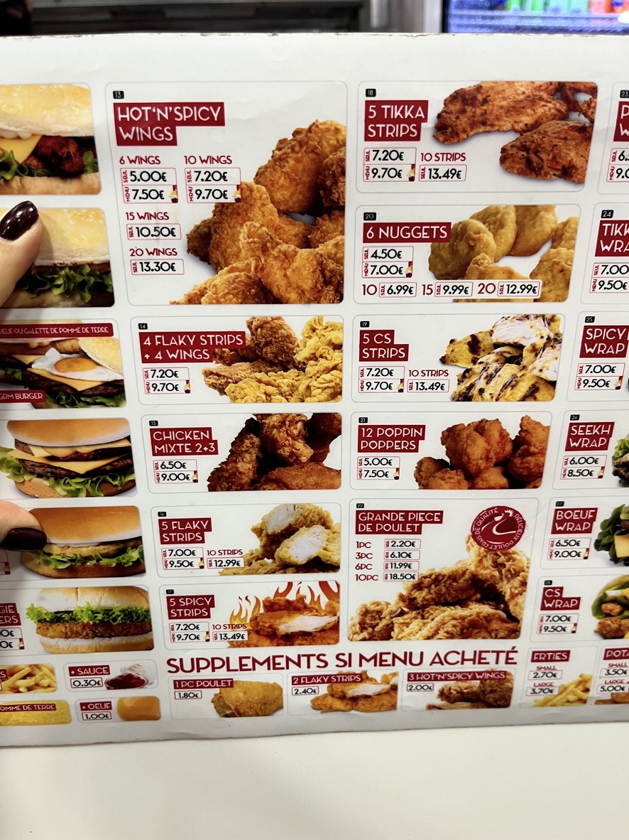 Chicken Spot menu 2
