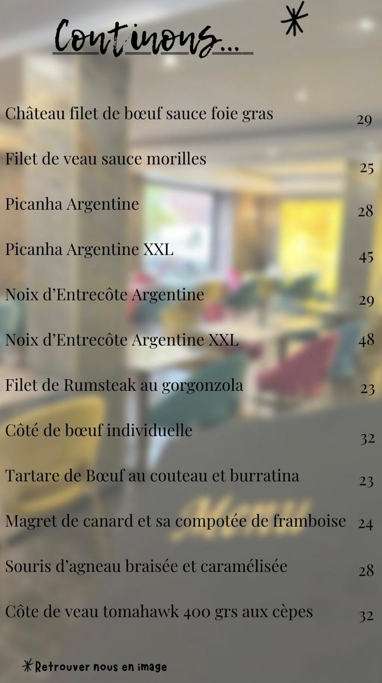 Le Bovin SteakHouse restaurant Saint-Maur-des-Fossés menu 2