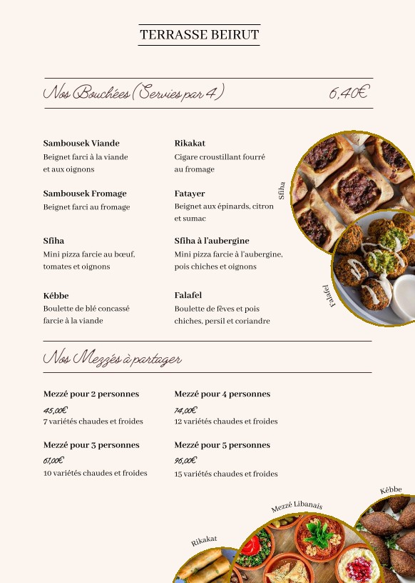 Terrasse Beirut menu 2