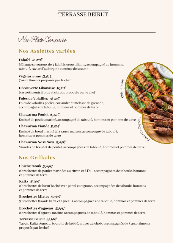 Terrasse Beirut menu 3