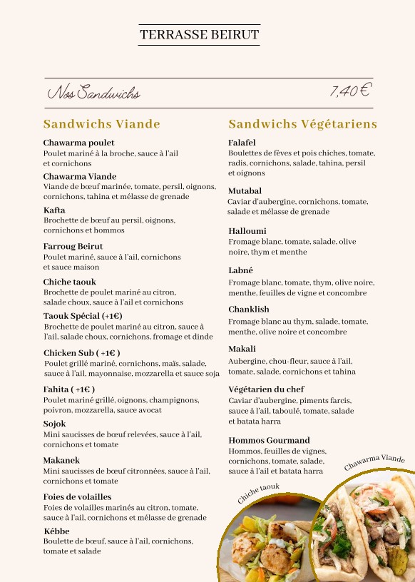 Terrasse Beirut menu 4