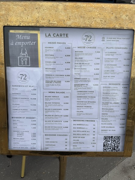 Le 72 - Cuisine Traditionnelle Libanaise