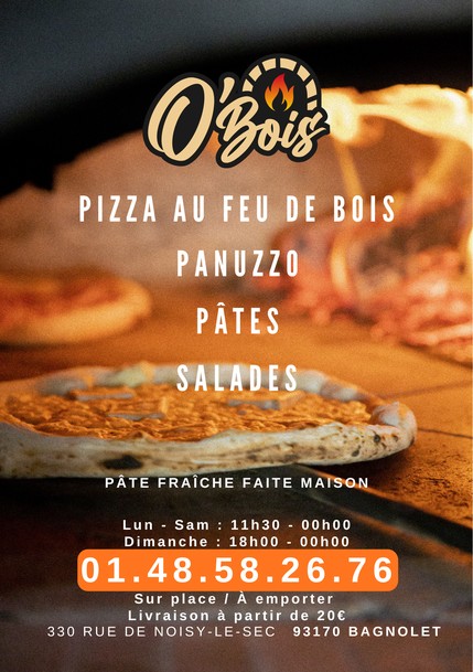 O’bois “Cuisine Au Feu De Bois” Pizza, sandwich et salades