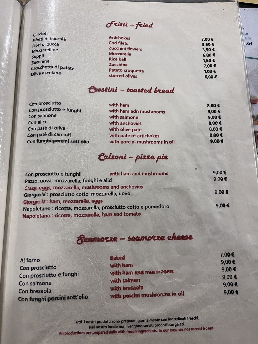 Alle Carrette menu 2