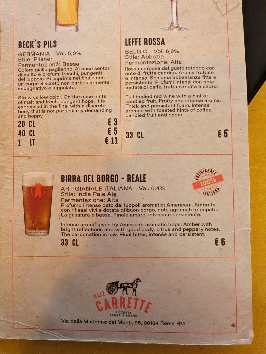 Alle Carrette menu 5