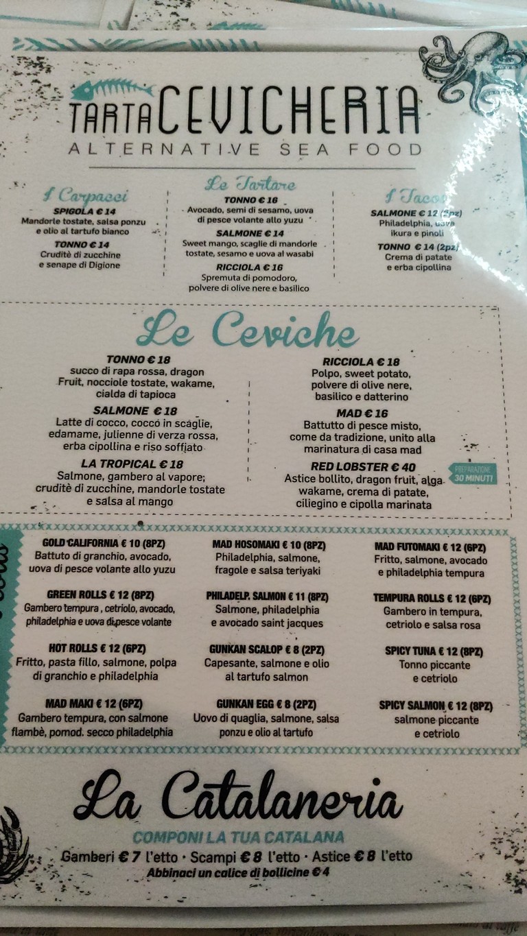 Osteria Mad Fish Pesce menu 2