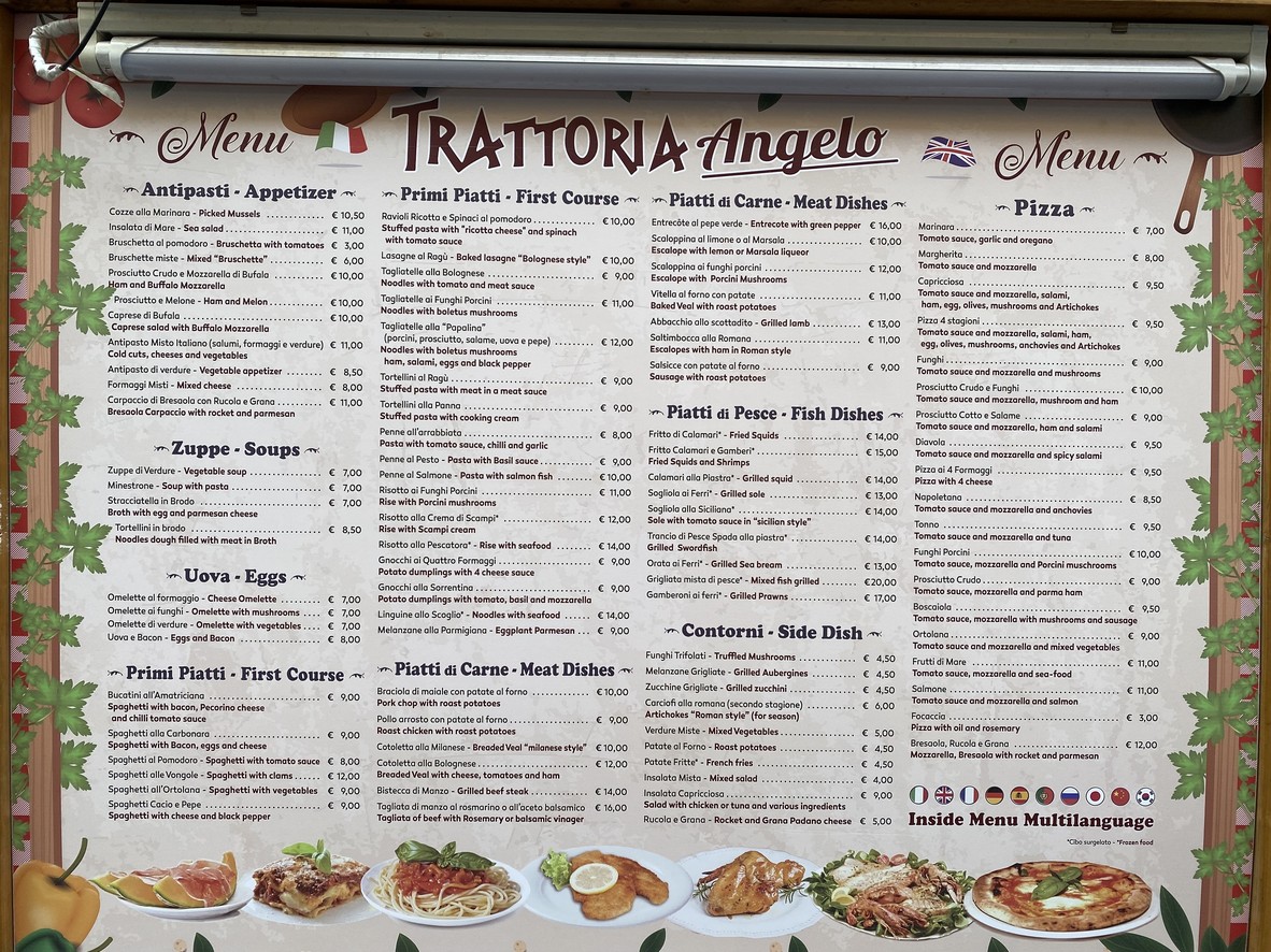 Trattoria Angelo menu 1