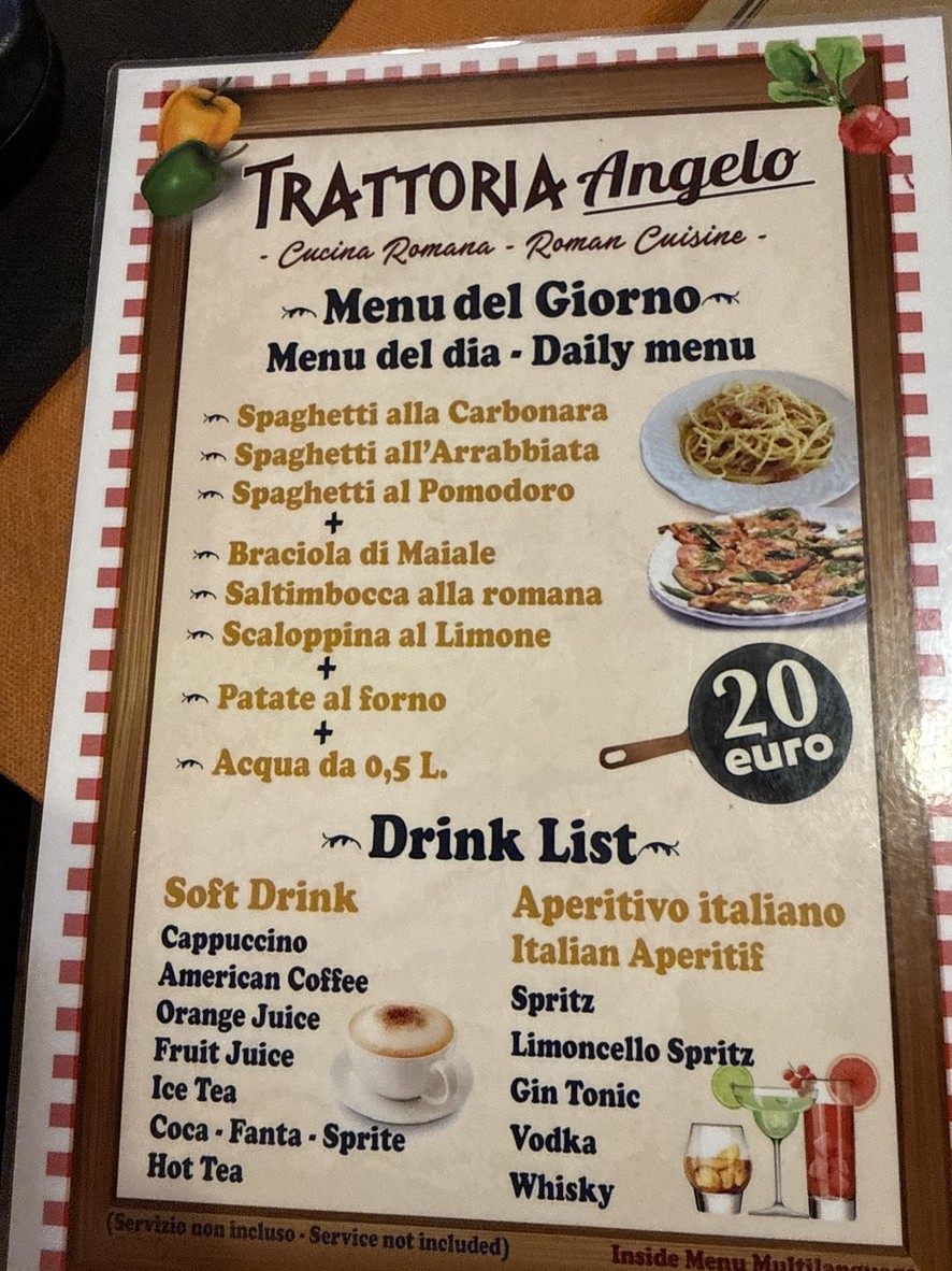 Trattoria Angelo menu 2