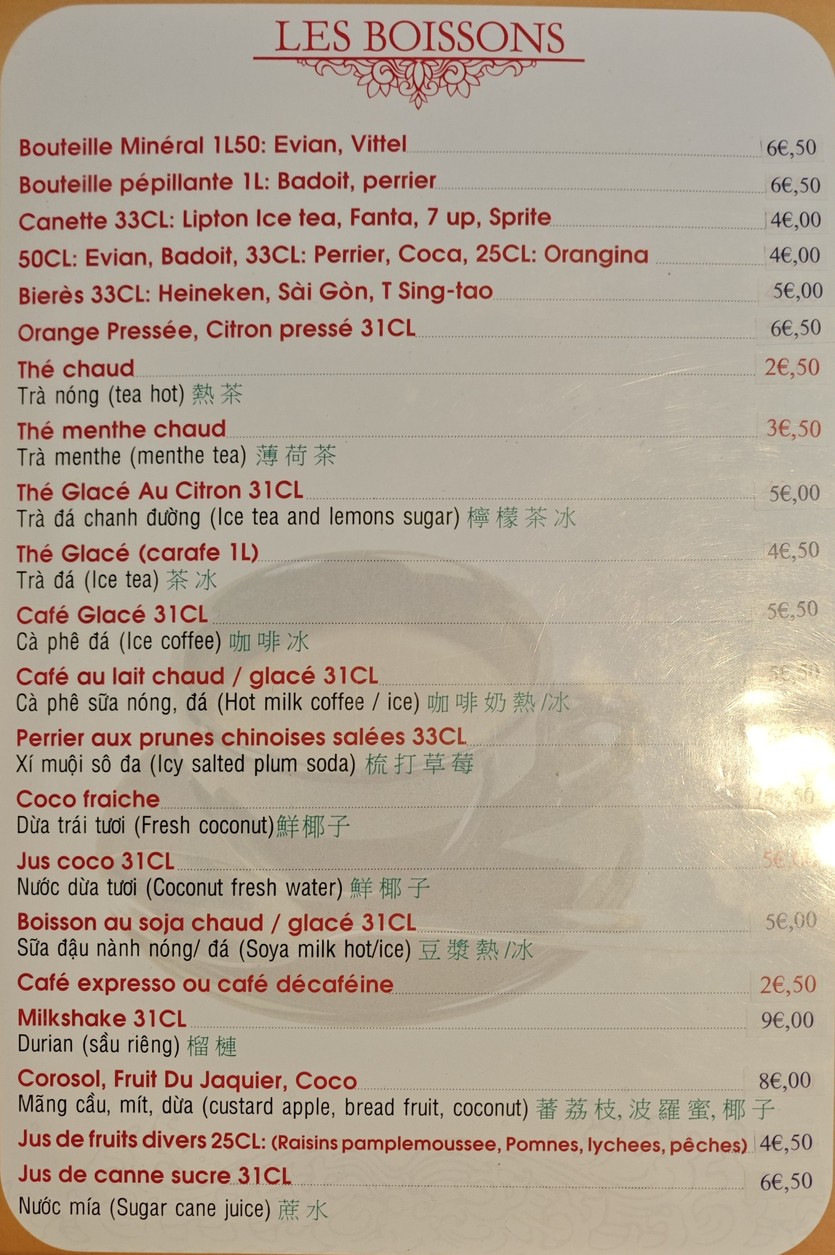 Restaurant Sài Gòn menu 8