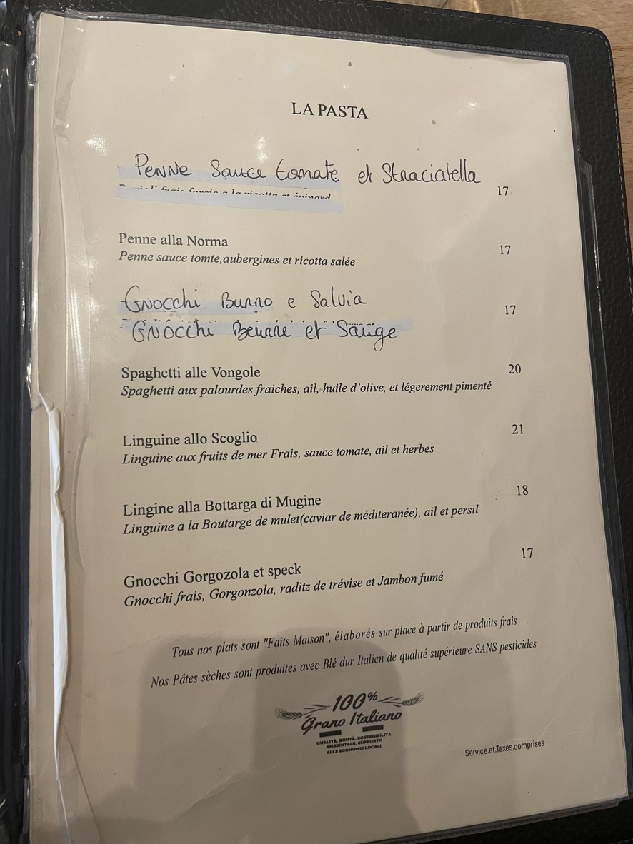 Don Giovanni menu 2