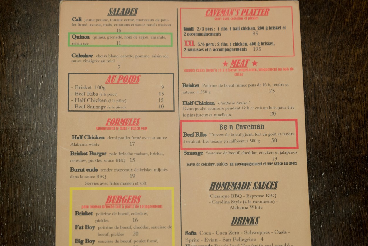 CaveMan's BAR-B-QUE menu 1