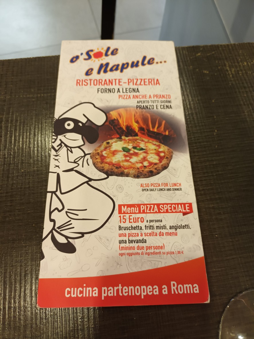 O' Sole e' Napule - Ristorante Pizzeria menu 1