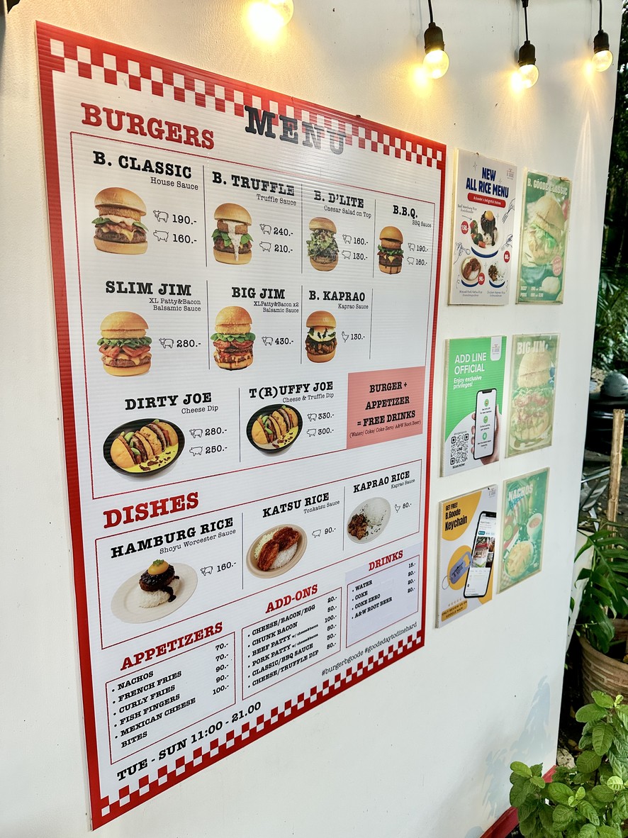 Burger B. Goode menu 1