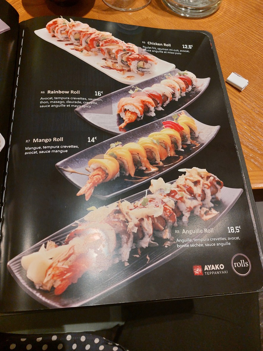 Ayako Teppanyaki (Clamart) menu 5