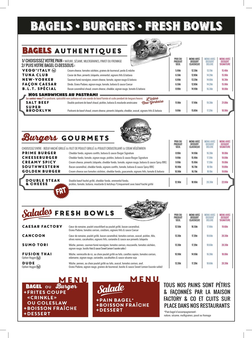 Factory & Co La Défense Les 4 temps menu 4