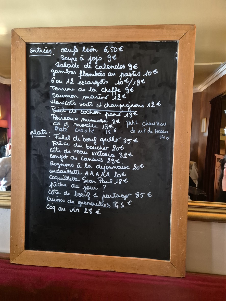 Bistrot Paul Chêne menu 1
