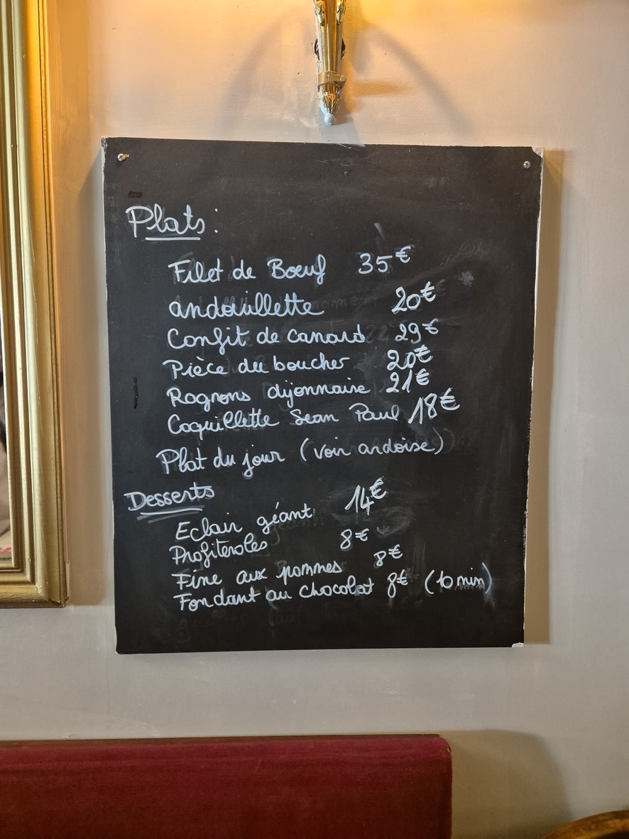 Bistrot Paul Chêne menu 2
