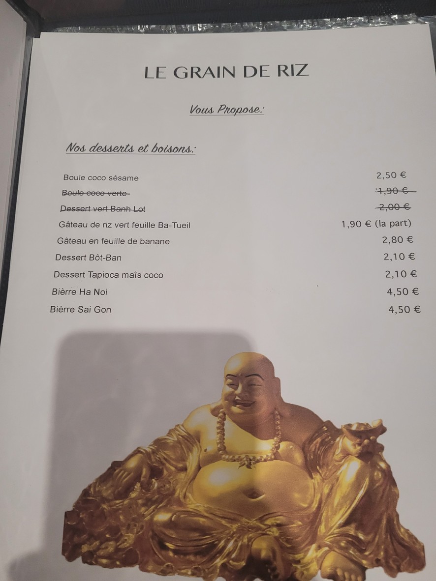 Le Grain de Riz menu 3