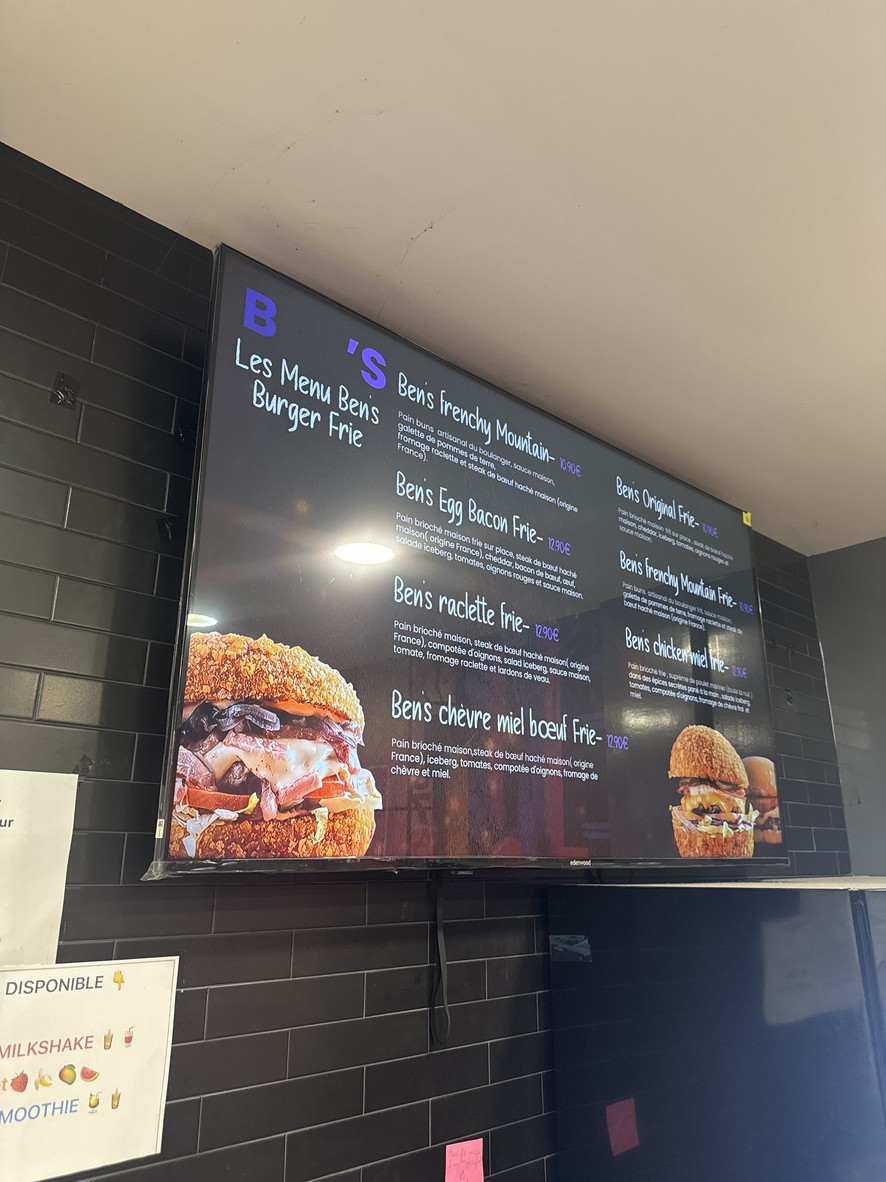 Ben's Smash & Fried Burger Ivry. menu 1