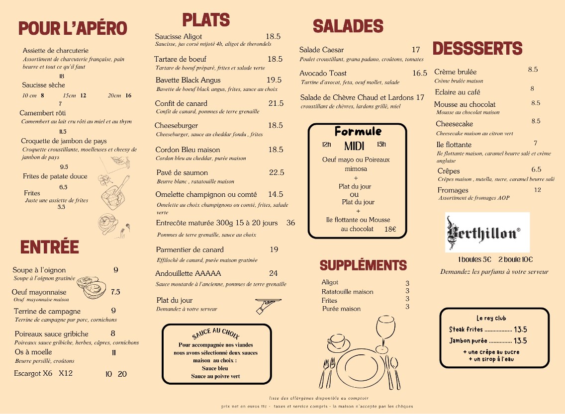 Le Rey - Restaurante París 11 menu 2
